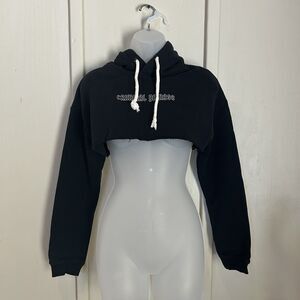 Criminal Damage Girls Small Clapton Crop Hood Drawstring Soft Layering